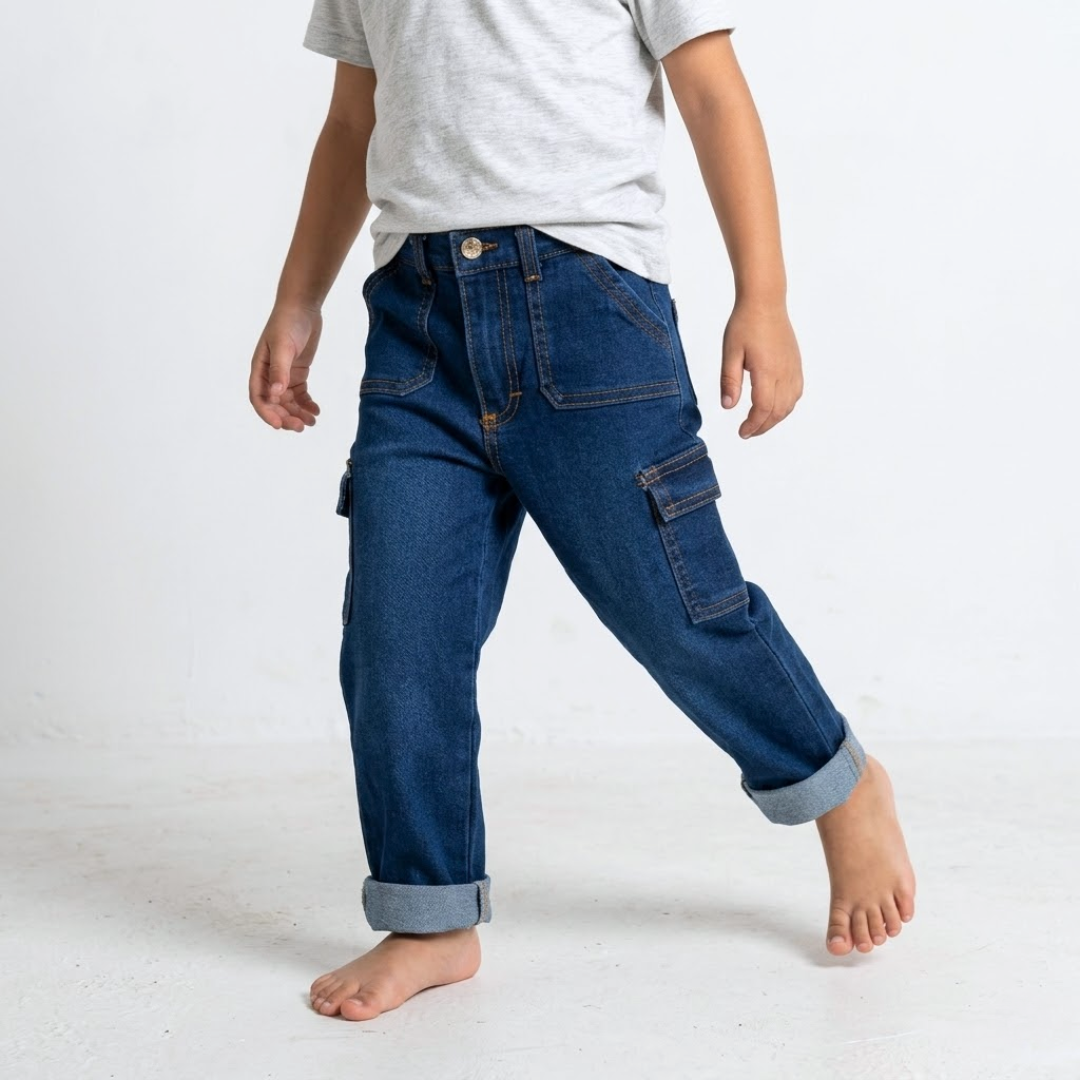 Jeans cargo mezclilla stretch