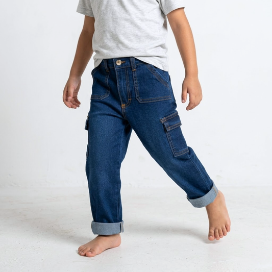 Jeans cargo mezclilla stretch