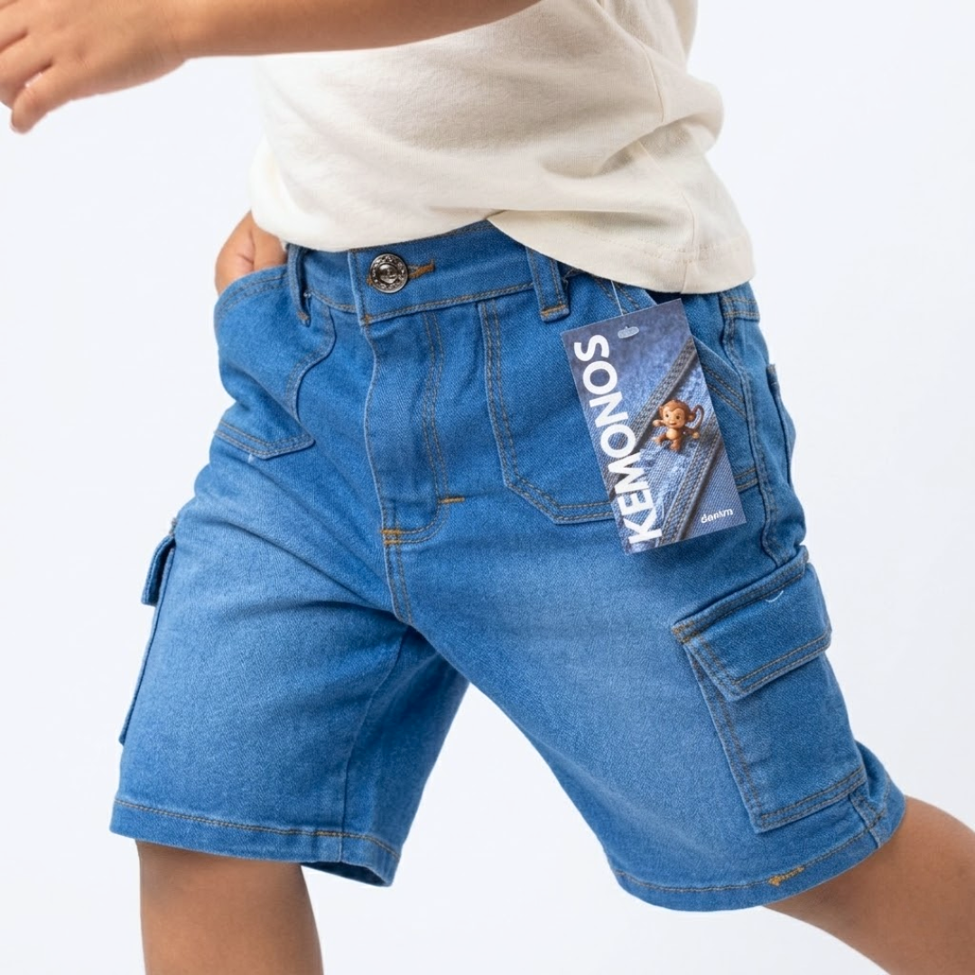 bermuda cargo mezclilla strech