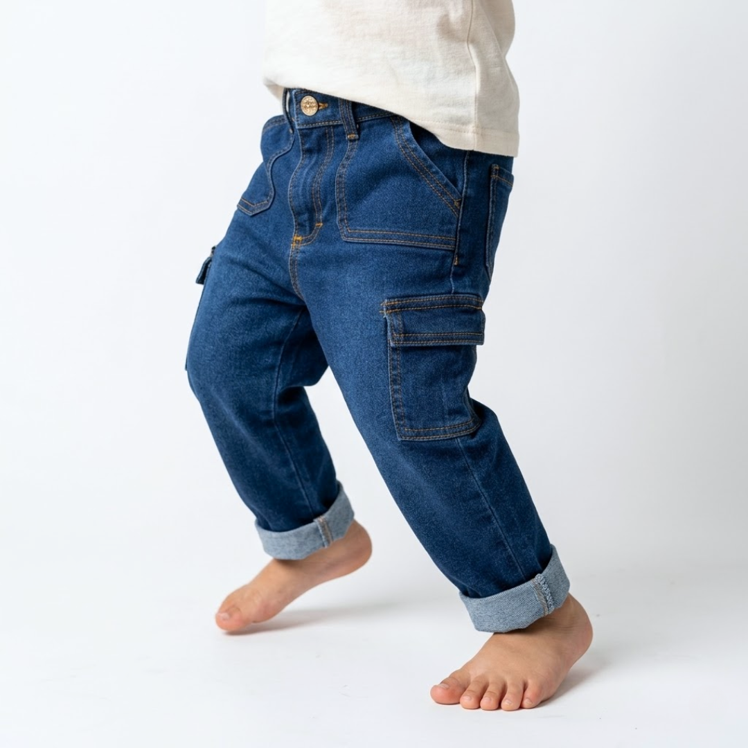 Jeans cargo mezclilla stretch