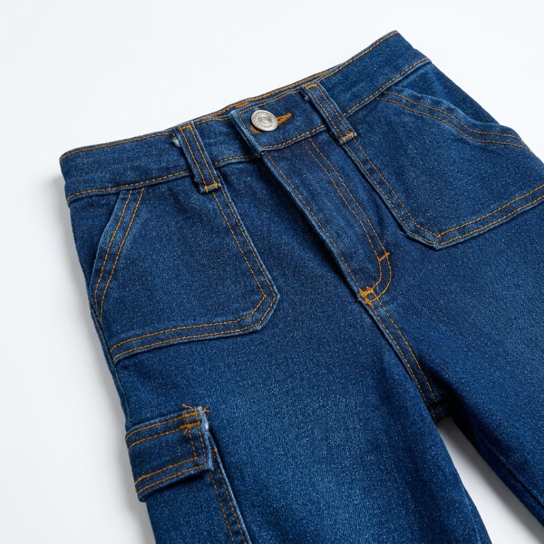 Jeans cargo mezclilla stretch
