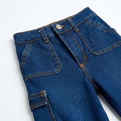 Jeans cargo mezclilla stretch