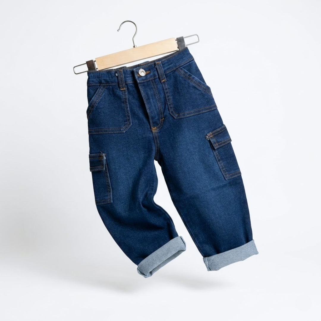 Jeans cargo mezclilla stretch