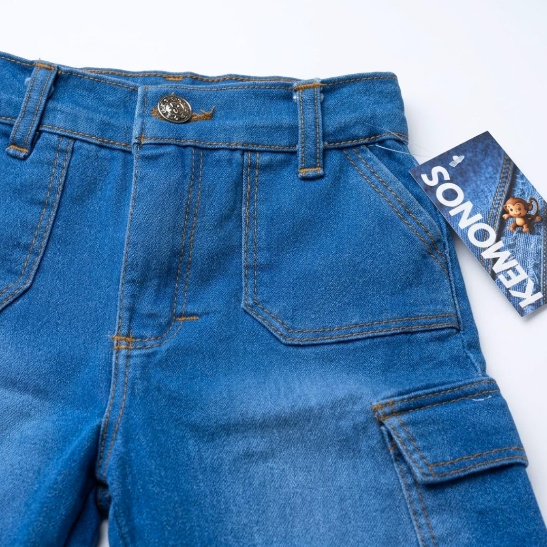 bermuda cargo mezclilla strech