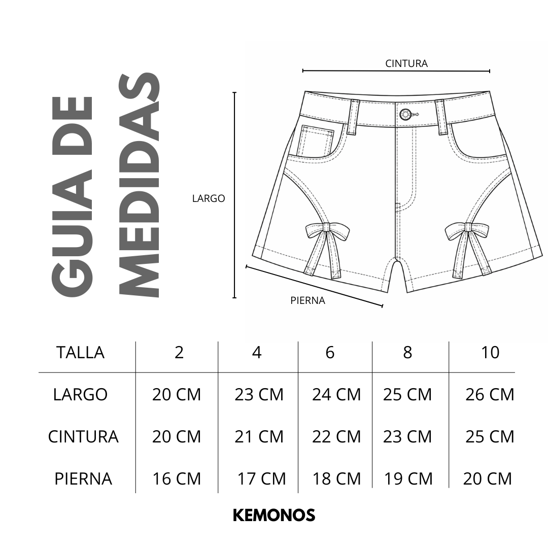 Modelo short  "Moños"