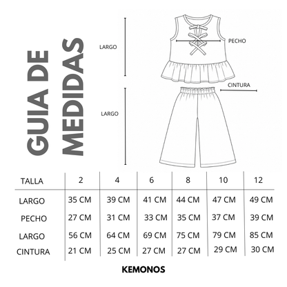 Blusa + Pantalón Moños Lino Liso