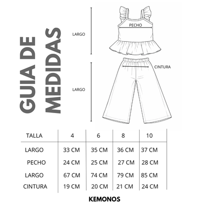 Blusa + Pantalón Olanes Lino Rayas