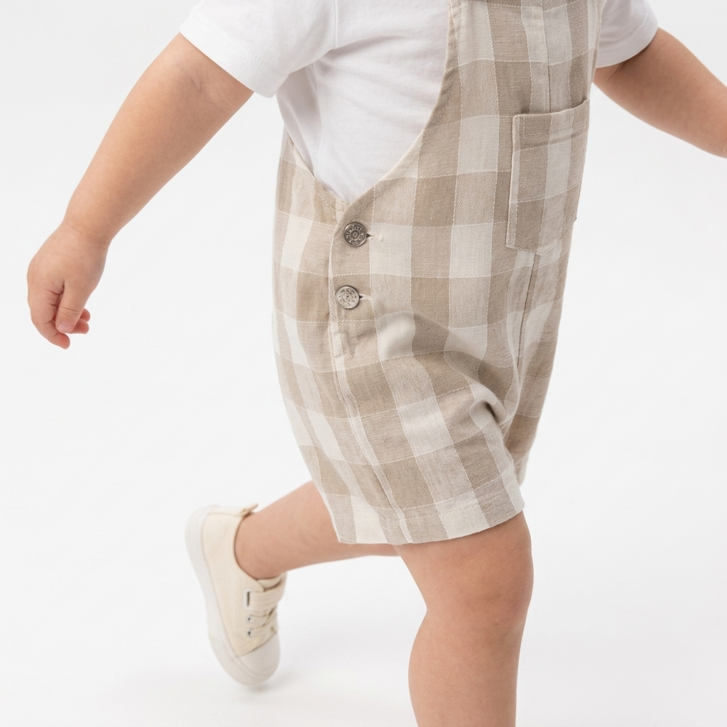 Overol short lino cuadros