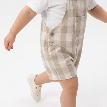 Overol short lino cuadros