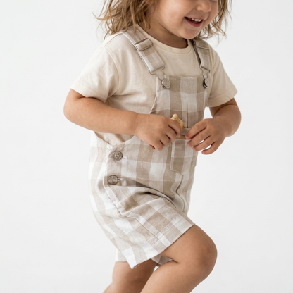 Overol short lino cuadros