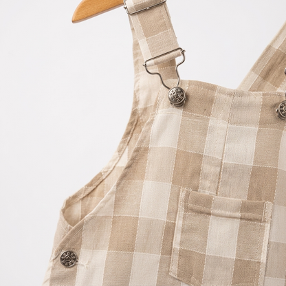 Overol short lino cuadros