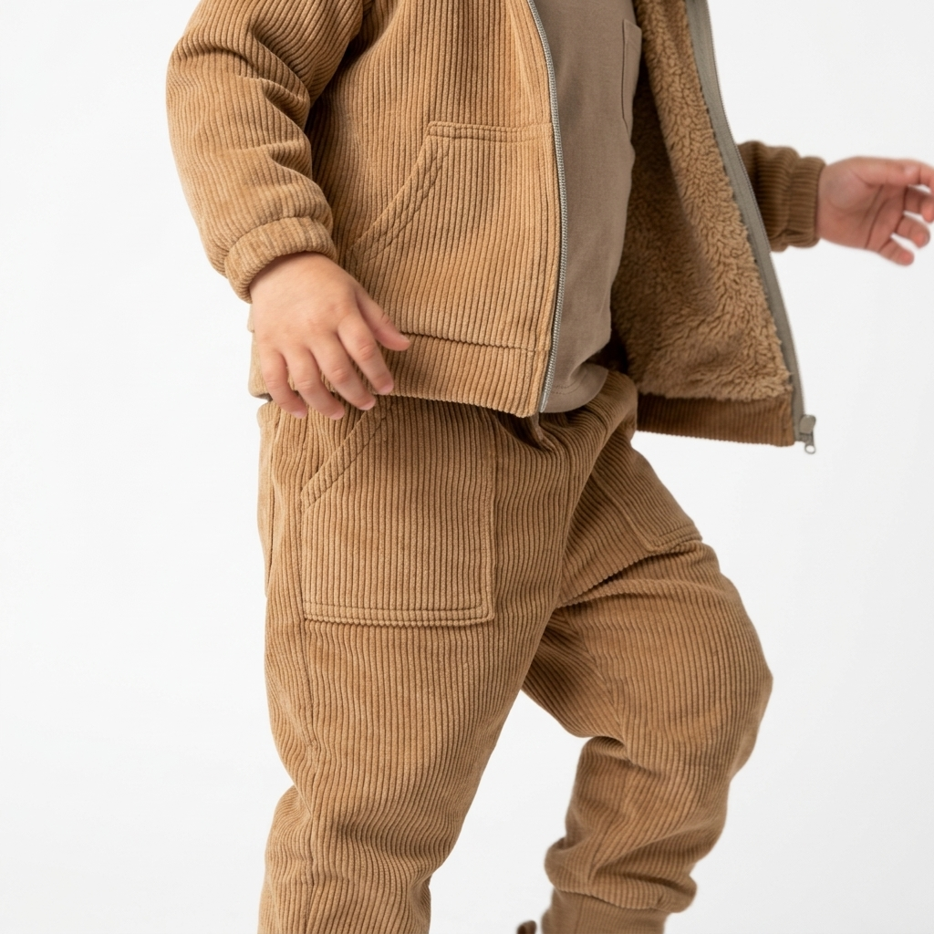 Conjunto de chamarra panilla con borrega