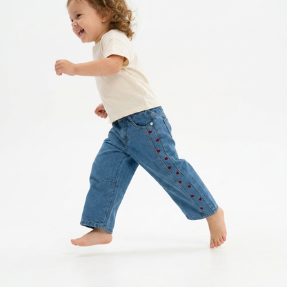 Jeans Franja Corazones
