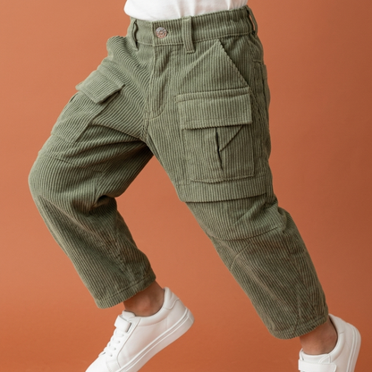 Pantalon cargo tela pana
