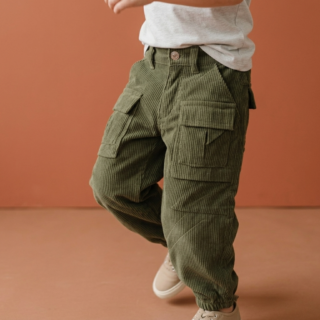 Pantalon cargo tela pana
