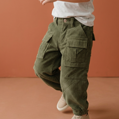 Pantalon cargo tela pana