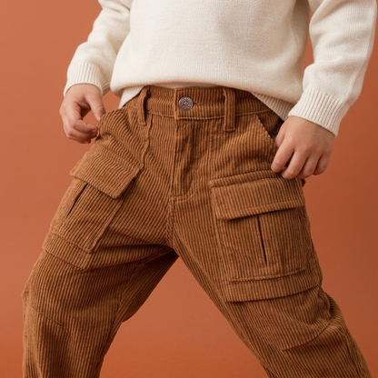 Pantalon cargo tela pana