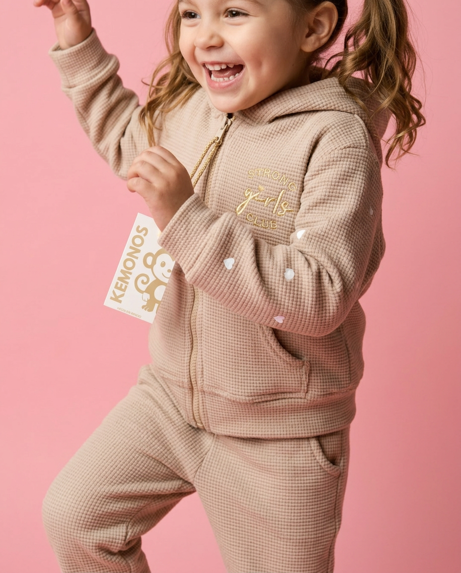 Conjunto strong girls club tela waffle con forro