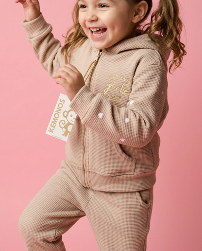 Conjunto strong girls club tela waffle con forro