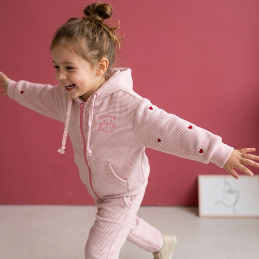 Conjunto strong girls club tela waffle con forro