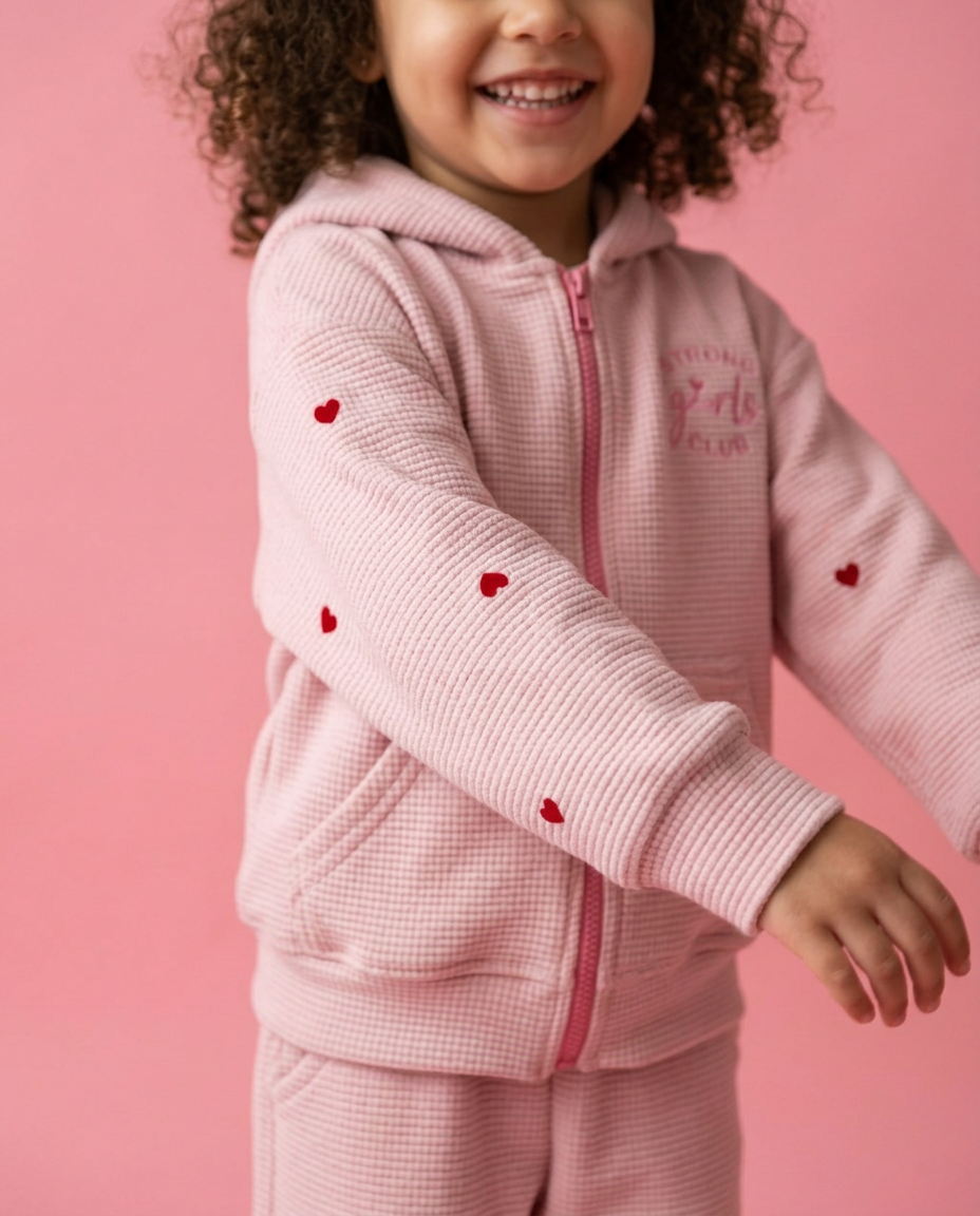 Conjunto strong girls club tela waffle con forro