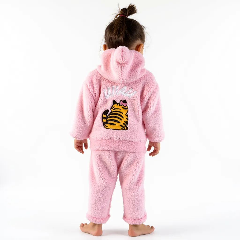 Conjunto "Gato uiiau" Sherpa brillos