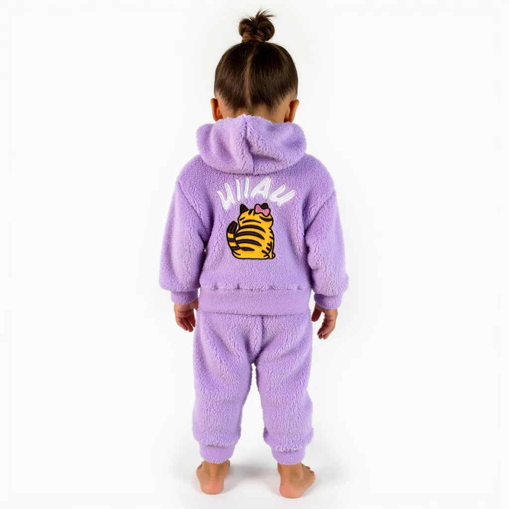 Conjunto "Gato uiiau" Sherpa brillos