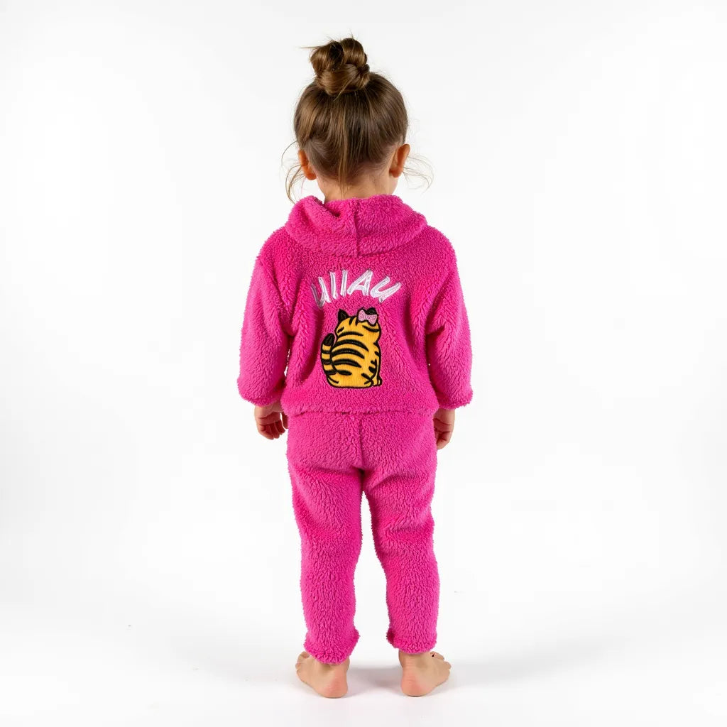 Conjunto "Gato uiiau" Sherpa brillos