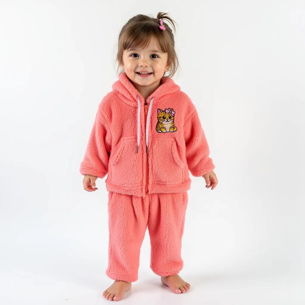 Conjunto "Gato uiiau" Sherpa brillos