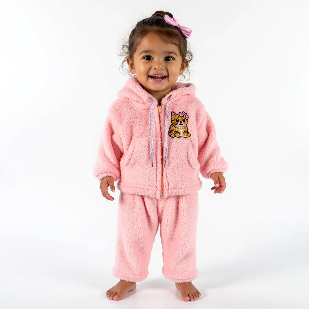 Conjunto "Gato uiiau" Sherpa brillos